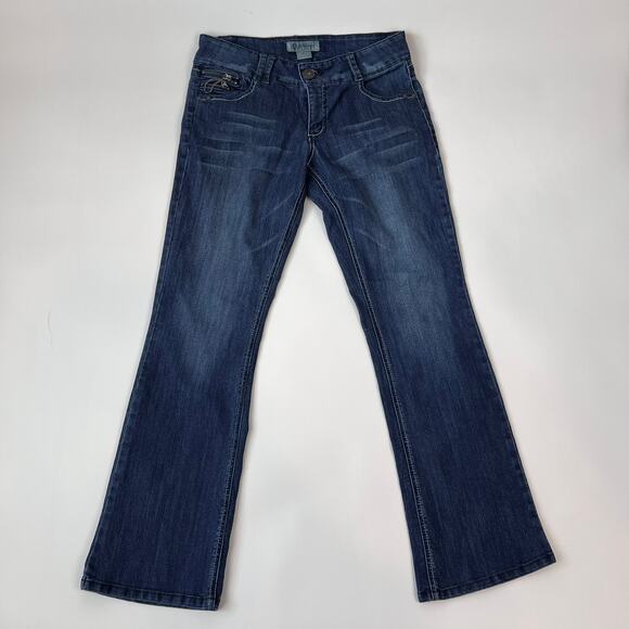 Vintage Y2K Chain Detail Bootcut Jeans size 10 Mid Rise Flare - Picture 1 of 10